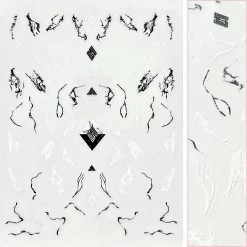 Tensor Marble Nail Art Sticker / Black & White