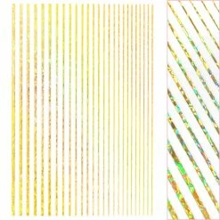 1688 - MeiCaiLin Thin Lines Nail Art Sticker / Holographic Gold