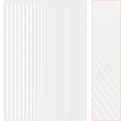 1688 - MeiCaiLin Thin Lines Nail Art Sticker / White