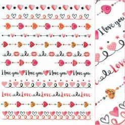 1688 - MeiCaiLin Valentine Nail Art Sticker / Linked Hearts
