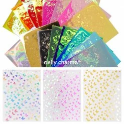 Julia Nail Art Aurora Film Butterfly Sticker Bundle / 16 Colors