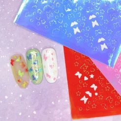 Julia Nail Art Aurora Film Butterfly Sticker Bundle / 16 Colors