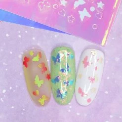 Julia Nail Art Aurora Film Butterfly Sticker Bundle / 16 Colors