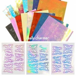 1688 - MuJia Aurora Film Oversized Butterfly Sticker Bundle / 16 Colors Nail Art