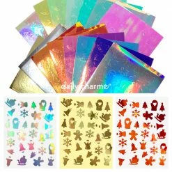 1688 - MuJia Aurora Film Holiday Sticker Bundle / 16 Colors Nail Art