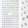 1688 - MeiCaiLin Blackletter Nail Art Sticker / Holographic Silver