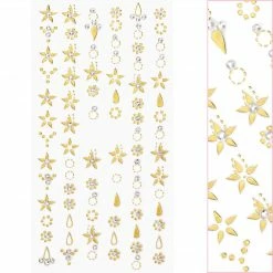 1688 - MeiCaiLin Bejeweled Nail Art Sticker / Starry / Gold