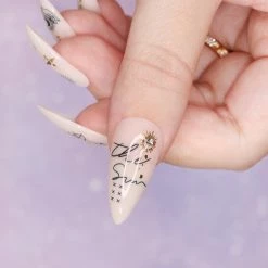1688 - MeiCaiLin Bejeweled Nail Art Sticker / Celestial / Gold