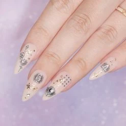 1688 - MeiCaiLin Bejeweled Nail Art Sticker / Celestial / Gold