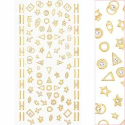 1688 - MeiCaiLin Bejeweled Nail Art Sticker / Mystic / Gold