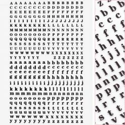 1688 - MeiCaiLin Best Sellers Small Typography Nail Art Sticker / Black