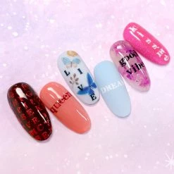1688 - MeiCaiLin Best Sellers Small Typography Nail Art Sticker / Black