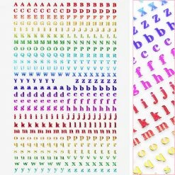1688 - MeiCaiLin Pride Month Small Typography Nail Art Sticker / Rainbow Metallic