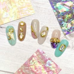 1688 Summer Nails Natural Shell Sheet Sticker / Pink Nacre