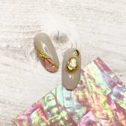 1688 Summer Nails Natural Shell Sheet Sticker / Pink Nacre