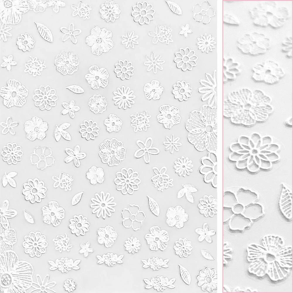 Tensor 3D Embossed Nail Art Sticker / Crochet Flowers 1 Tensor 3D Embossed Nail Art Sticker / Crochet Flowers
