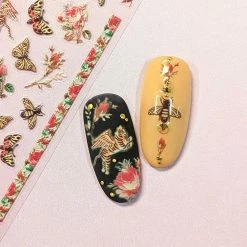 Tensor 3D Embossed Nail Art Sticker / Bees & Roses 5 Tensor 3D Embossed Nail Art Sticker / Bees & Roses