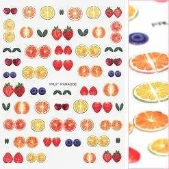 Tensor 3D Embossed Nail Art Sticker / Fruit Stand Summer Nails