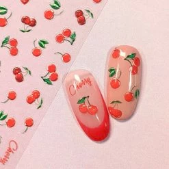 Tensor 3D Embossed Nail Art Sticker / Red Cherries