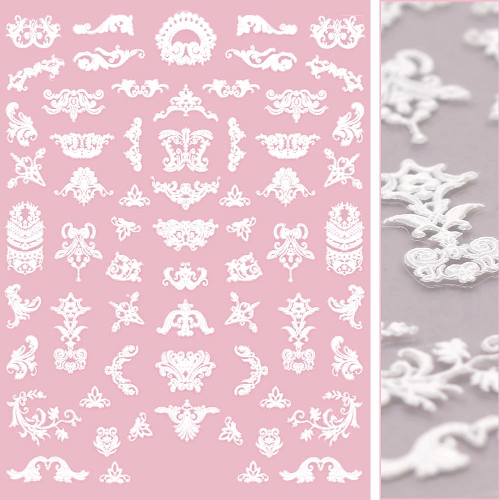 Tensor 3D Embossed Nail Art Sticker / Baroque Filigree 1 Tensor 3D Embossed Nail Art Sticker / Baroque Filigree