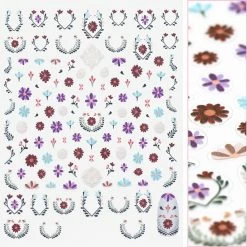 Tensor Floral Nail Art Sticker / Bohemian Embroidery