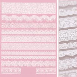 Tensor Floral Nail Art Sticker / Laces / White New Arrivals