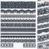 Tensor Floral Nail Art Sticker / Laces / Black