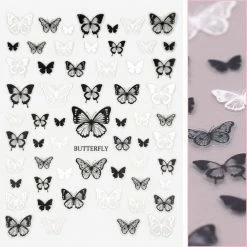 Tensor Trendy Butterfly Nail Art Sticker / Black & White New Arrivals
