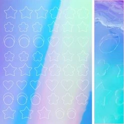 Tensor Iridescent Aurora Nail Art Sticker / Fun Shapes