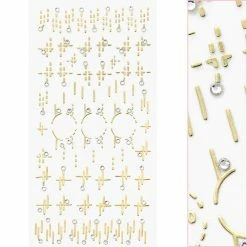 1688 - MeiCaiLin Bejeweled Nail Art Sticker / Deco / Gold
