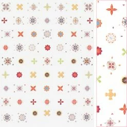 Tensor New Arrivals 3D Embossed Nail Art Sticker / Folk Art Pattern / Orange
