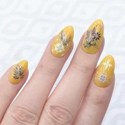 Tensor 3D Embossed Nail Art Sticker / Folk Art Pattern / Green New Arrivals