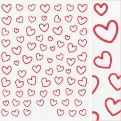 Tensor New Arrivals 3D Embossed Nail Art Sticker / Red Hearts