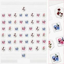 Tensor New Arrivals 3D Embossed Nail Art Sticker / Lace Framed Flowers