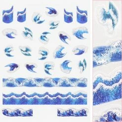Tensor New Arrivals 3D Embossed Nail Art Sticker / Ocean Waves