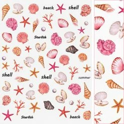 Tensor New Arrivals 3D Embossed Nail Art Sticker / Coral Reef