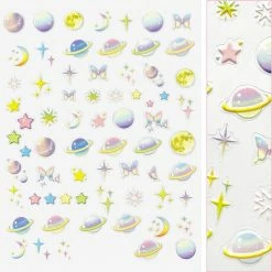Tensor 3D Embossed Nail Art Sticker / Pastel Galaxy New Arrivals