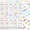 Tensor New Arrivals 3D Embossed Nail Art Sticker / Rainbow Hearts / Bright