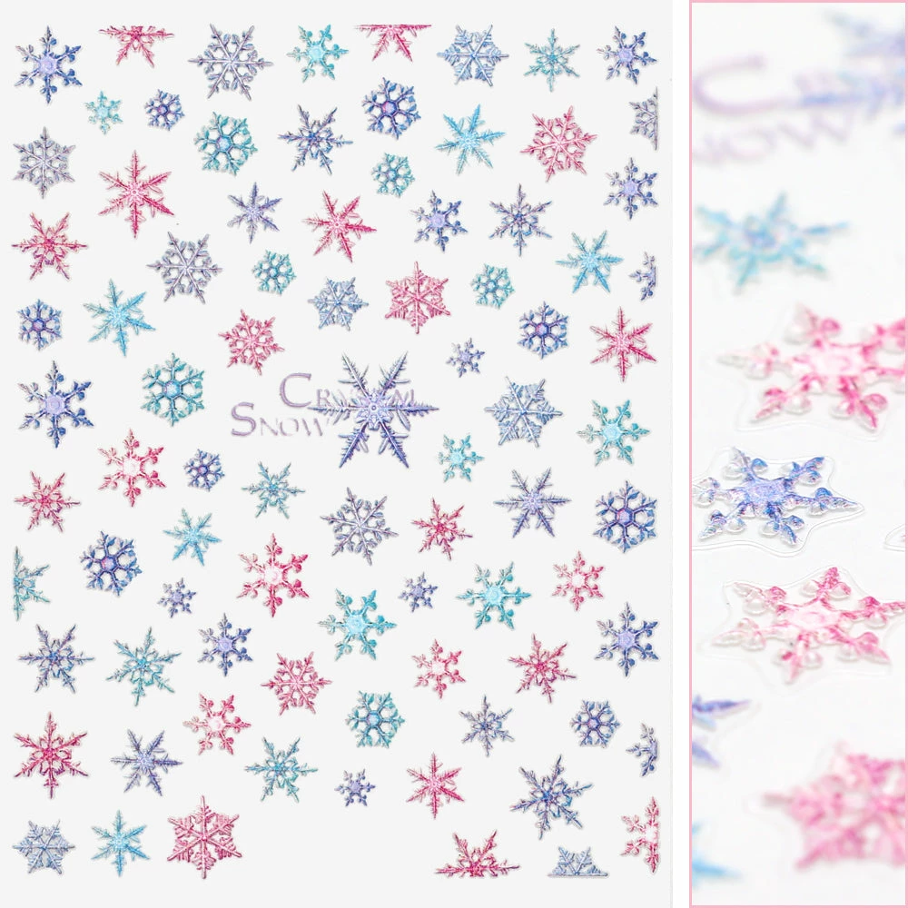 Tensor Holiday 3D Embossed Nail Art Sticker / Colorful Snowflake 1 Tensor Holiday 3D Embossed Nail Art Sticker / Colorful Snowflake