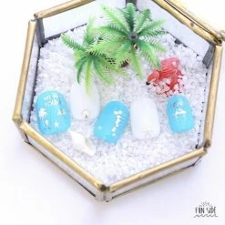 FUNSIDE Japanese Nail Art Sticker / Sea Luau Silver Foil Summer Nails