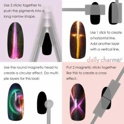 MORE BEAUTY Chameleon Cateye Magnetic Pigments / 3 Colors Nail Art