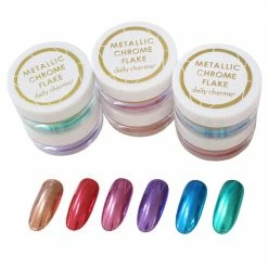 MORE BEAUTY Metallic Chrome Flakes / Fine / 6 Colors Summer Nails