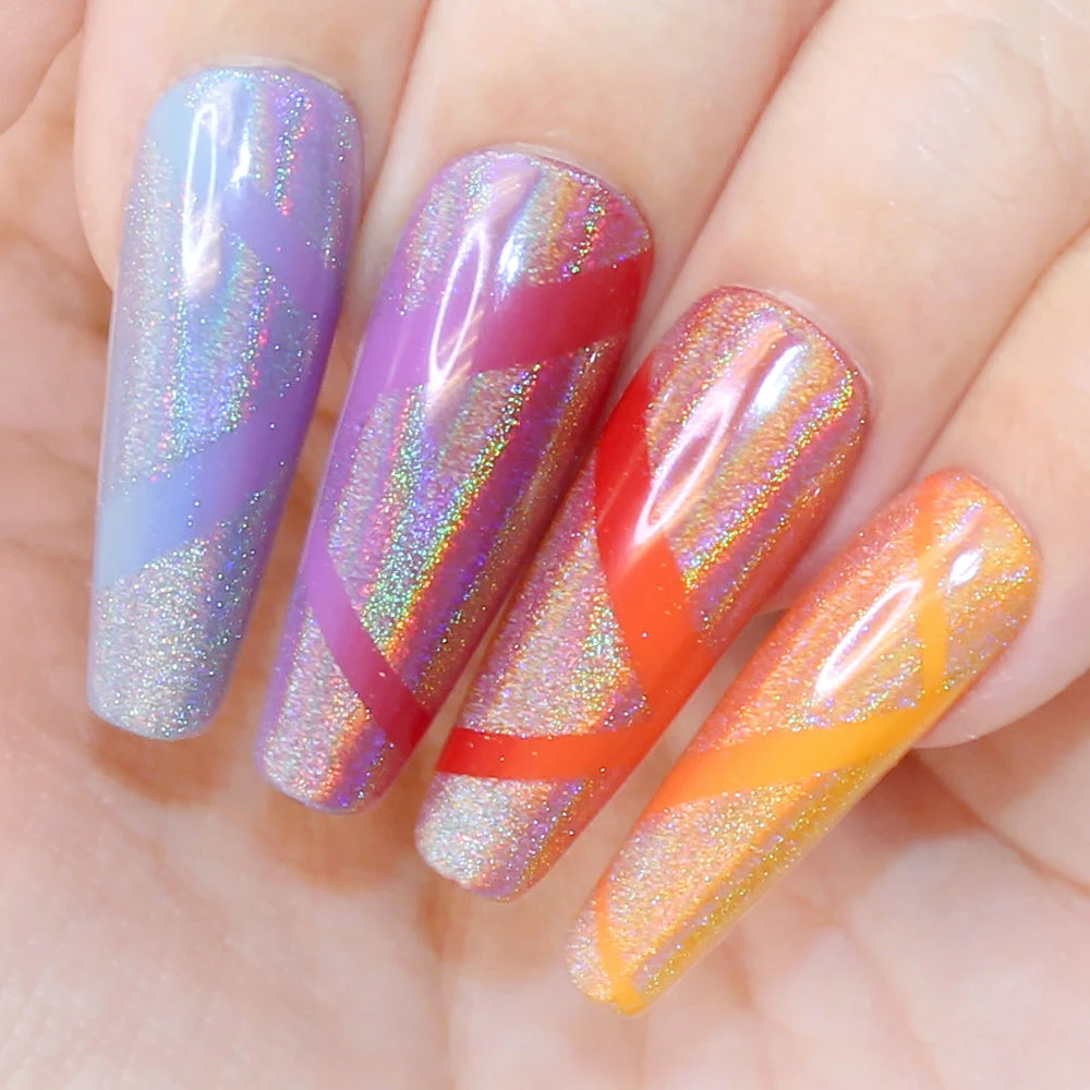 MORE BEAUTY Holographic Silver Unicorn Powder Summer Nails 4 MORE BEAUTY Holographic Silver Unicorn Powder Summer Nails