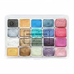 MORE BEAUTY New Arrivals Metallic Watercolor Nail Art Palette / 20 Colors