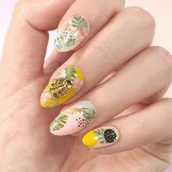 Daily Charme Summer Nails Monstera Leaf / Gold