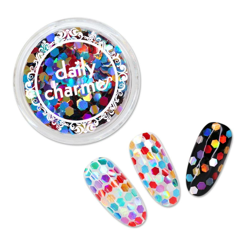 American Glitters Summer Nails Holographic Rainbow Hex Glitter Mix 1 American Glitters Summer Nails Holographic Rainbow Hex Glitter Mix