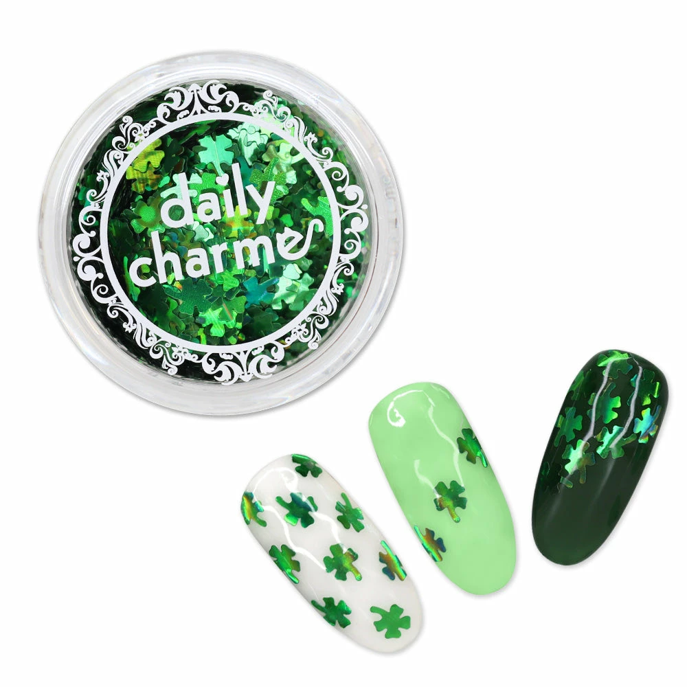 Aliexpress Lucky Clover Glitter / Green Holographic Nail Art 1 Aliexpress Lucky Clover Glitter / Green Holographic Nail Art