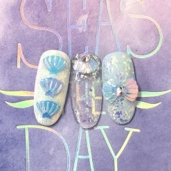 1688 Iridescent Seashell Glitter / Pastel Rainbow Summer Nails