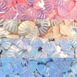 1688 Iridescent Seashell Glitter / Pastel Rainbow Summer Nails