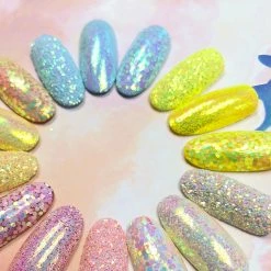 XuCai Pastel Iridescent Glitter / Key Lime Pie Candy Nails - 20% Off